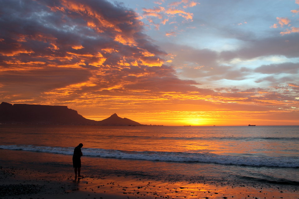 A beautiful summer sunset taken on a beach in Cape Town. Photo by Ian Barbour.