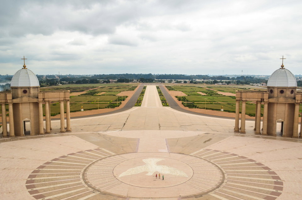 The Basilica of Our Lady of Peace at sunset, Yamoussoukro, Côte d'Ivoire