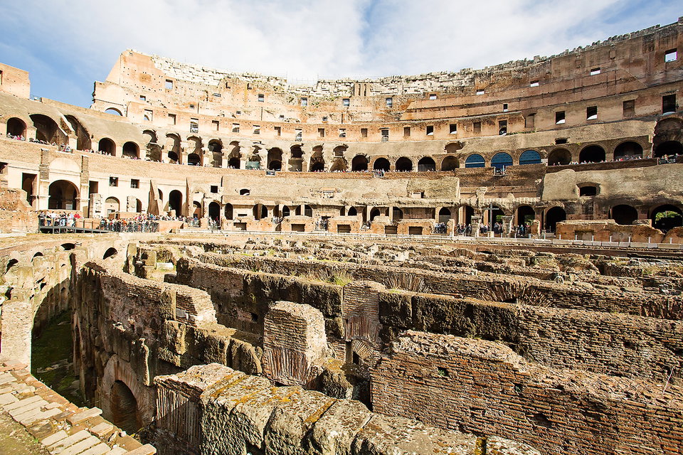 The Colosseum at golden hour, Rome, Italy
