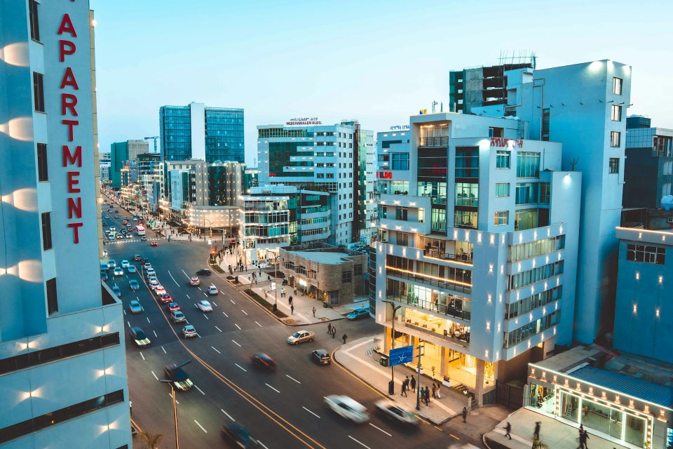 Busy street scene in Addis Ababa, Ethiopia. Photo by Bemnet Mesfin. 