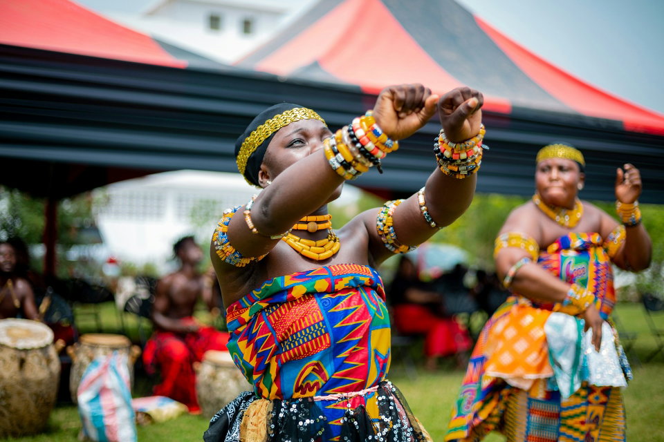 A performer at a ceremony in Accra, Ghana. Photo by Emmanuel Yeboah Okine.
