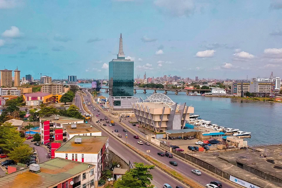 A scenic view of a river passing through a Lagos estate. Photo by Luigi Guarino.