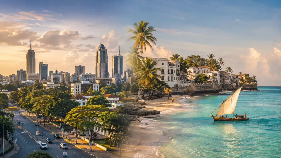 Comparison image of Nairobi vs Mombasa. Image generated ChatGPT.