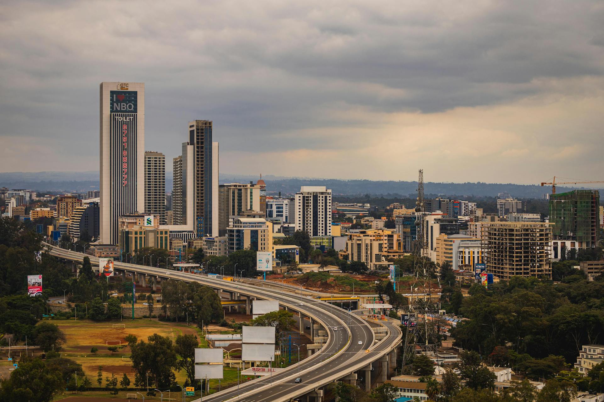 Nairobi City skyline on a grey day. Photo by Mukula Igavinchi