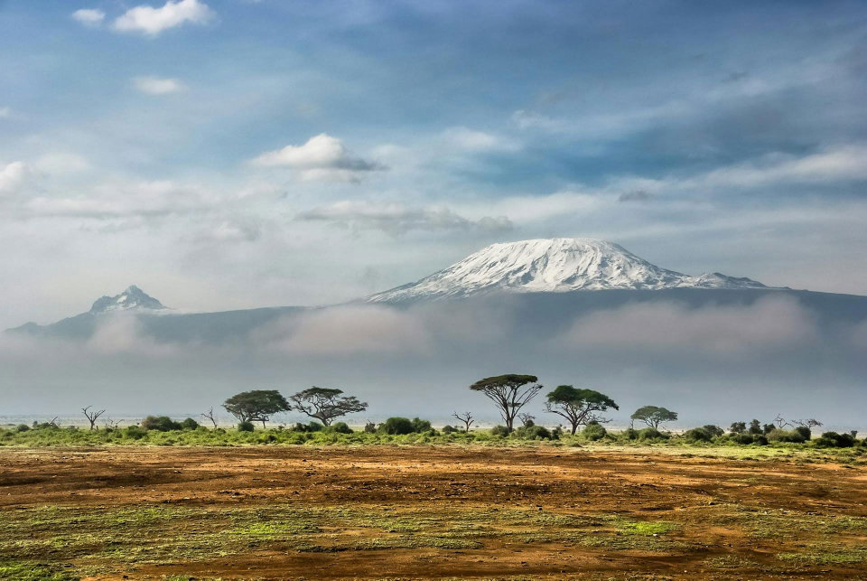 Mount Kilimanjaro as viewed from Amboseli National Park